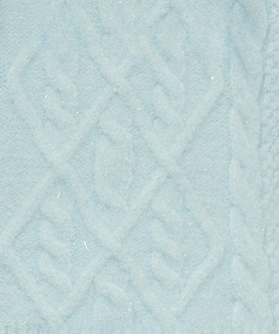 肩レースリボン付きケーブル編みニット