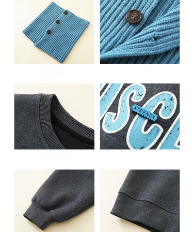 リブネックウォーマー付きロゴスウェット