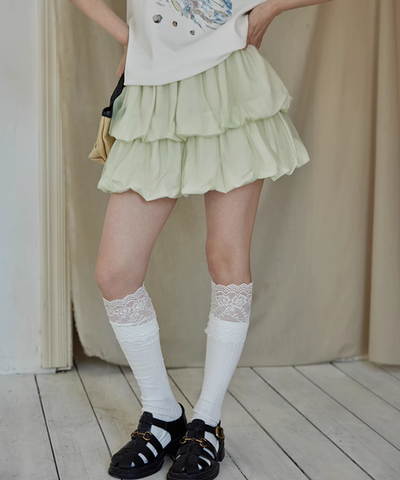 ティアードバルーンミニスカート