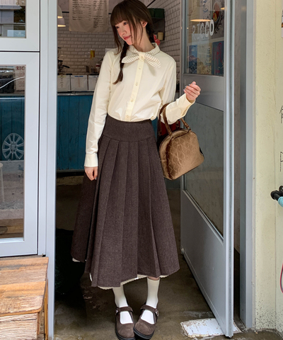 レースレイヤード袖ジャケット＋ボックスプリーツスカート 2点セット