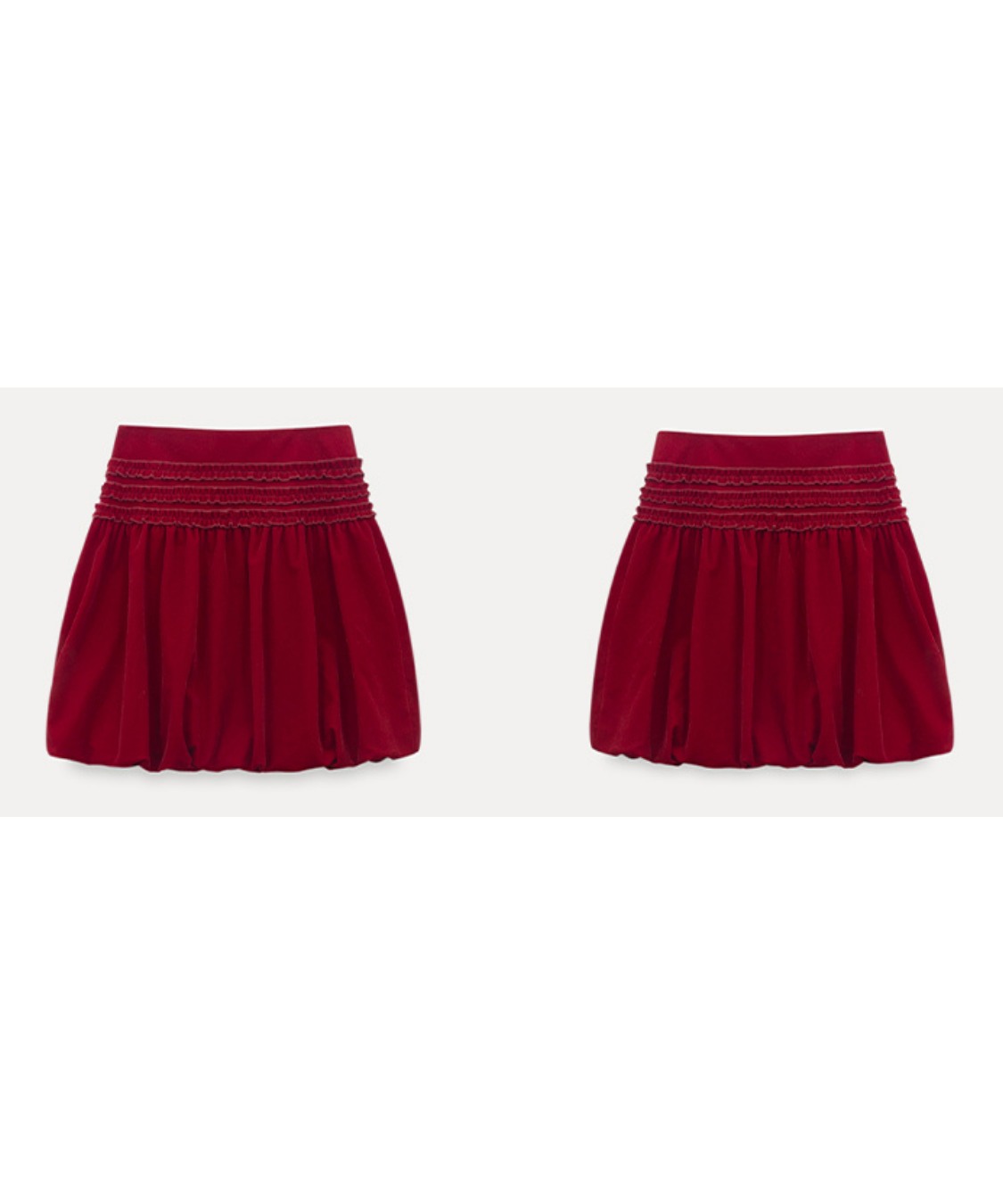 フリルシャーリングベロアバルーンスカート