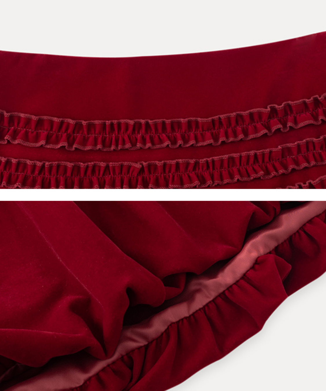 フリルシャーリングベロアバルーンスカート