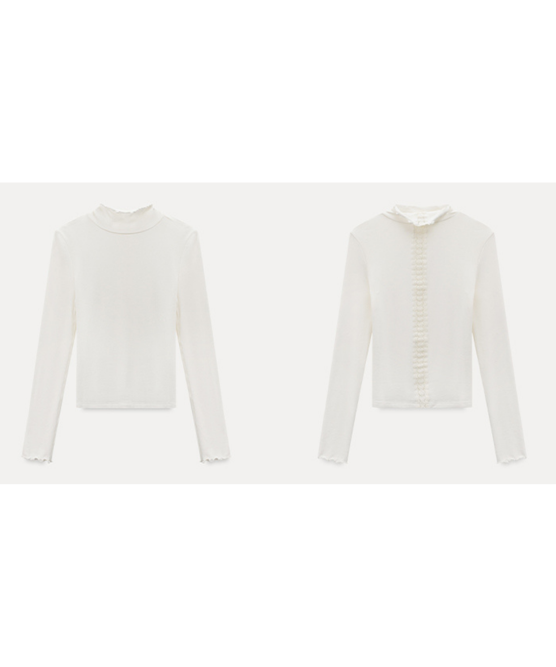 バックレーススカラップハイネックカットソー