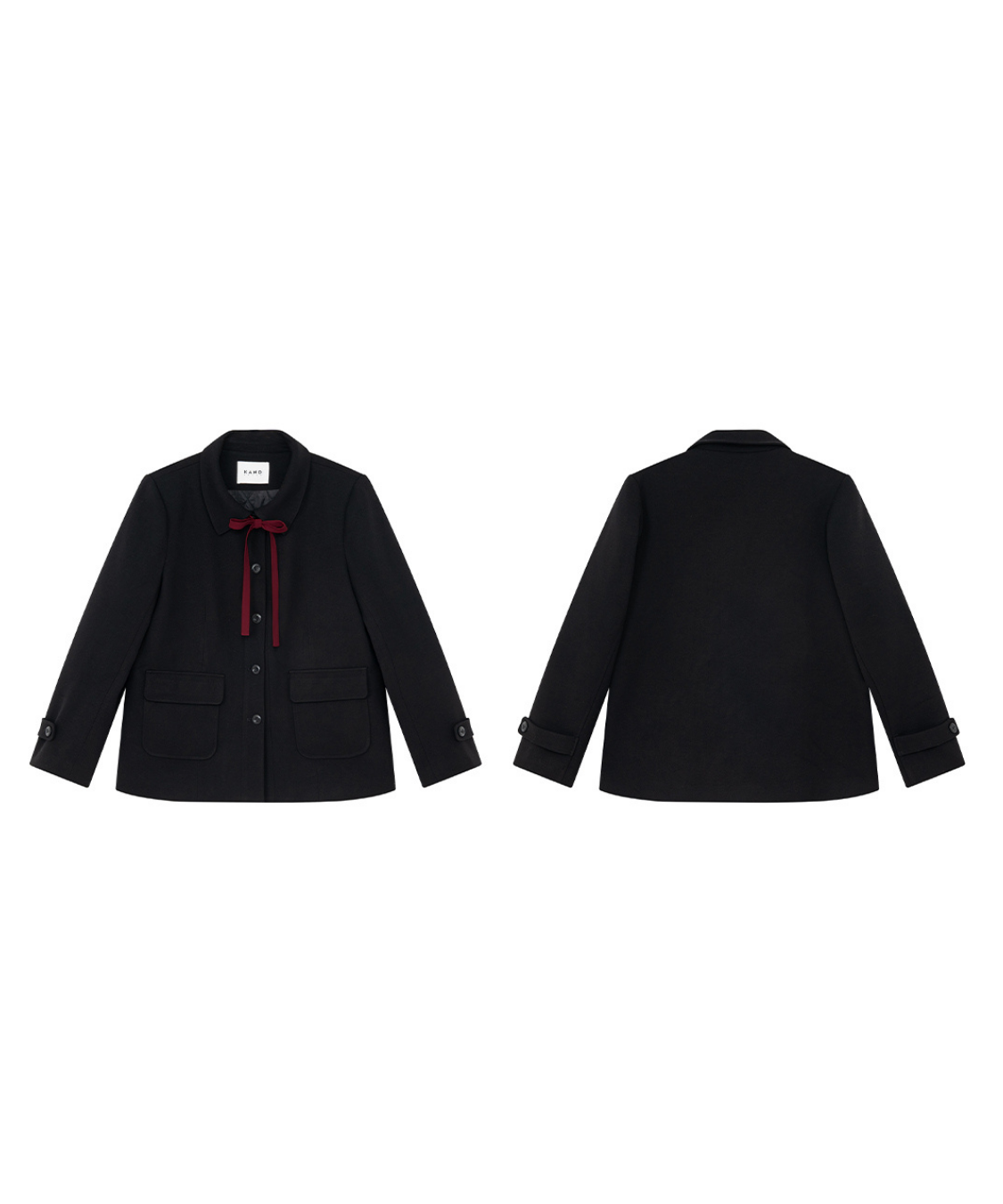 リボンタイ付きテーラードカラージャケット