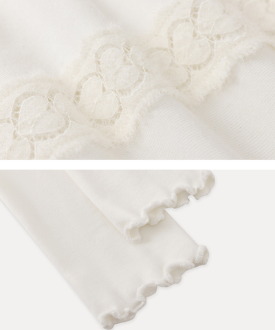 バックレーススカラップハイネックカットソー