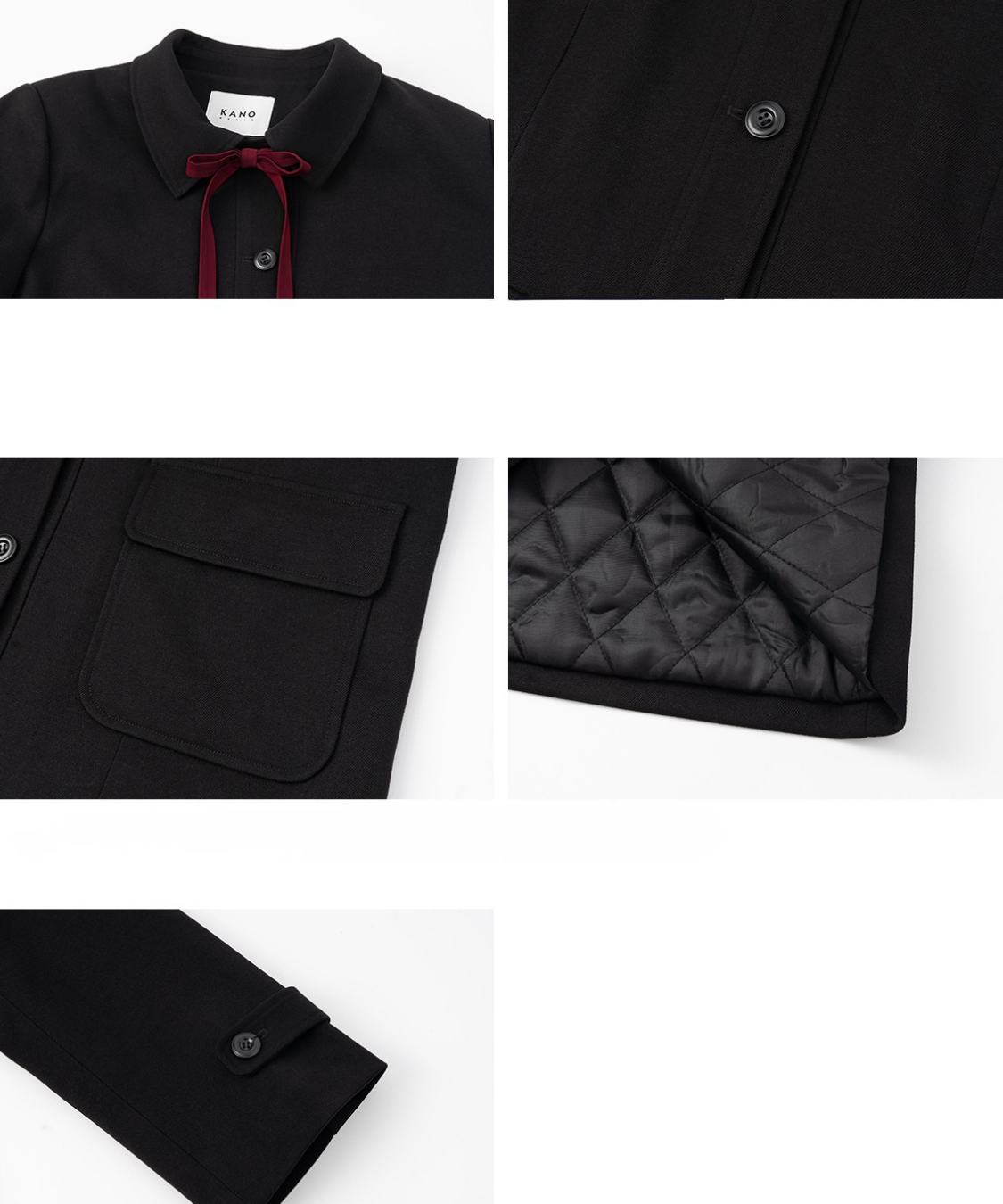 リボンタイ付きテーラードカラージャケット