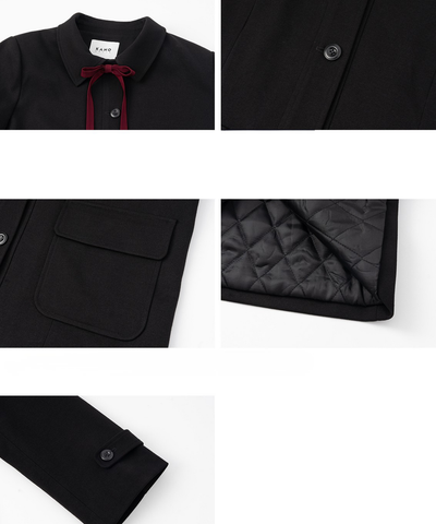 リボンタイ付きテーラードカラージャケット