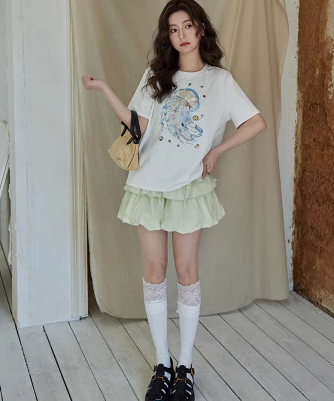 ティアードバルーンミニスカート