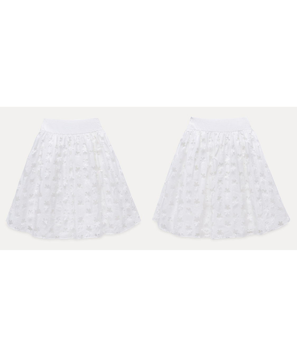 ハイウエストフラワーカットワークスカート