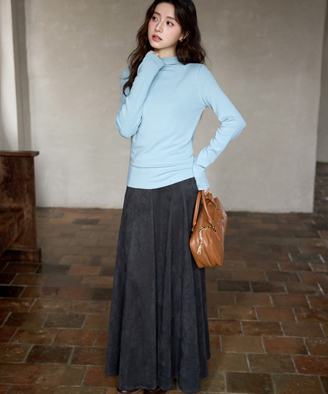 パネルフレアロングスカート