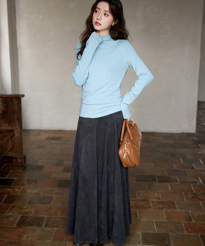 パネルフレアロングスカート