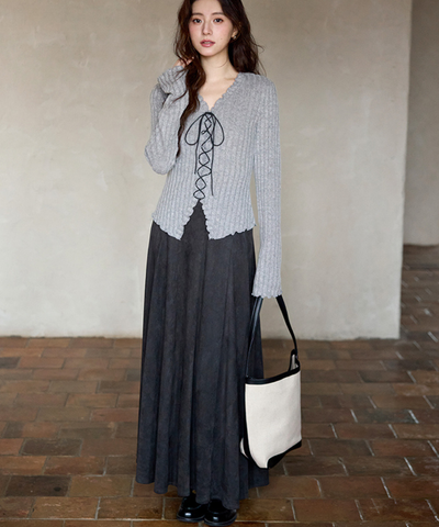 パネルフレアロングスカート