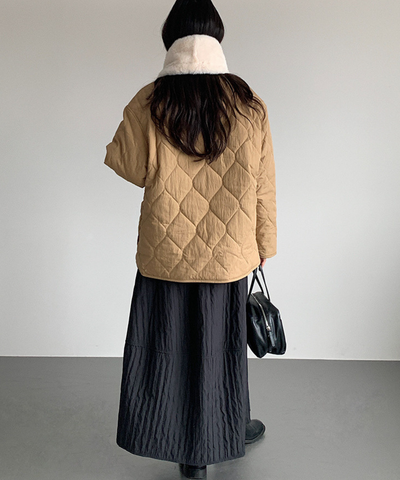 キルティングフレアロングスカート