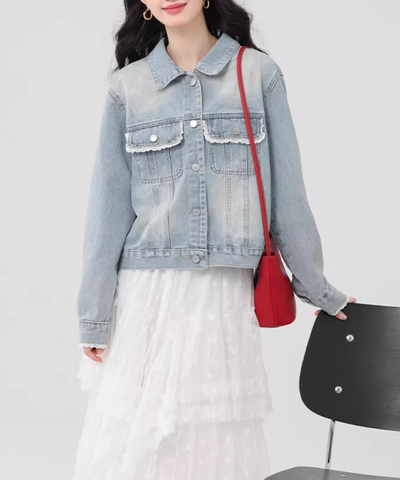 レースティアードロングスカート