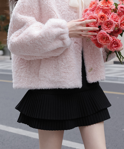 ティアードプリーツミニスカート