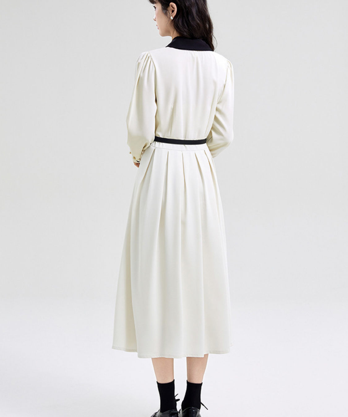 ウエストマークタックデザインバイカラーワンピース
