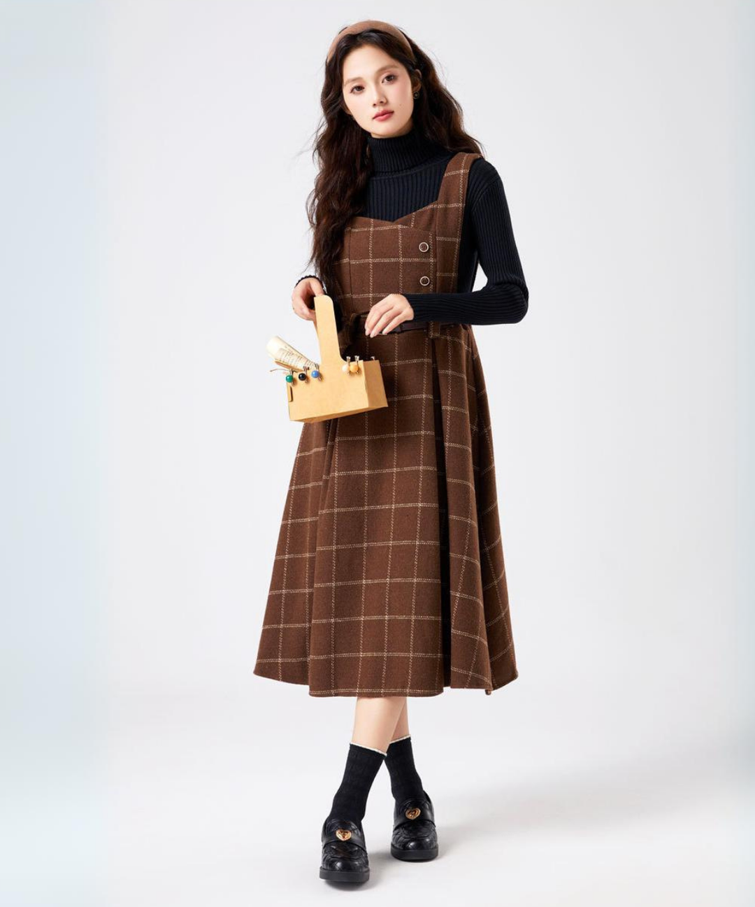 ベルト付きチェックジャンパースカート – jemiremi（ジェミレミ）