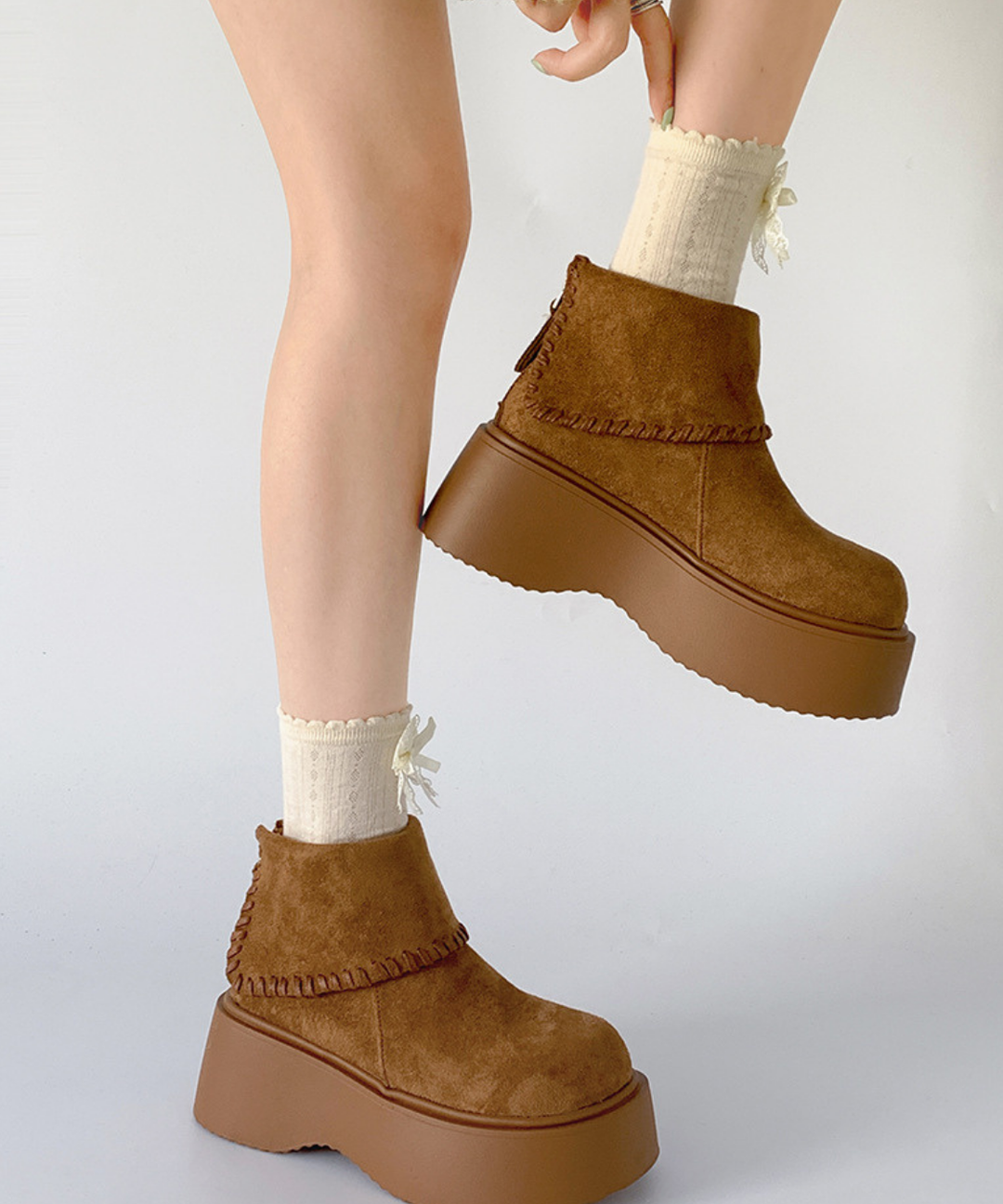 美品✨ STUART WEITZMAN スウェード ショートブーツ 厚底 スエード調