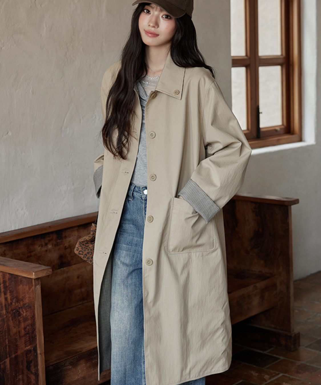 リバーシブル2wayステンカラーコート