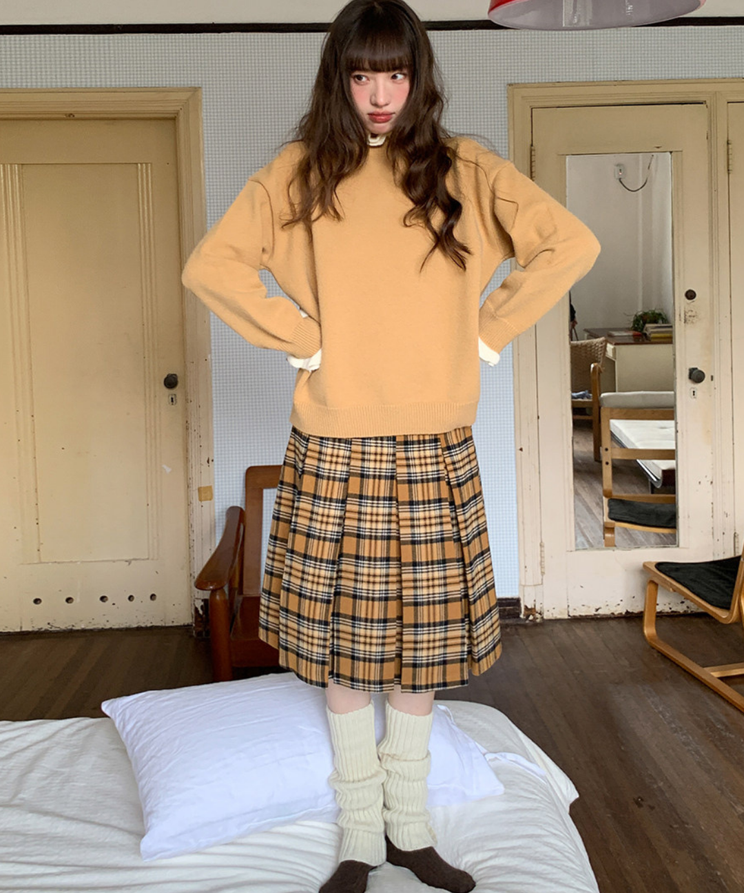 チェック柄ボックスプリーツスカート – jemiremi（ジェミレミ）