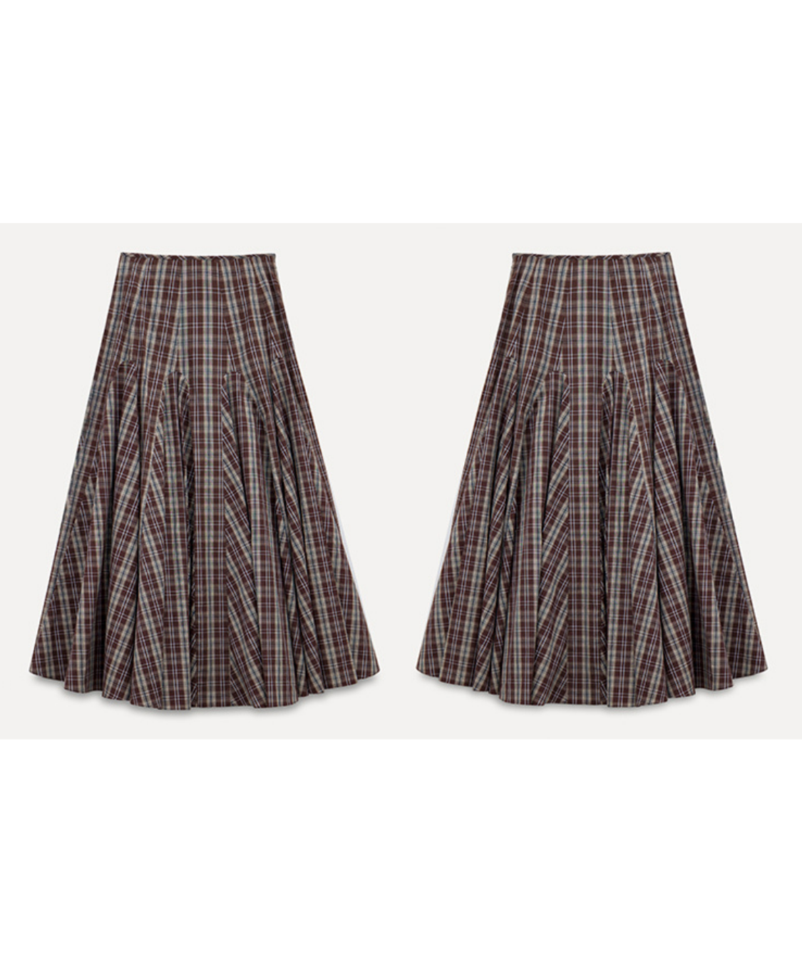 パネル切り替えチェック柄ロングスカート