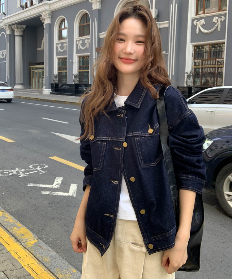 イエローステッチリラックスデニムジャケット – jemiremi（ジェミレミ）