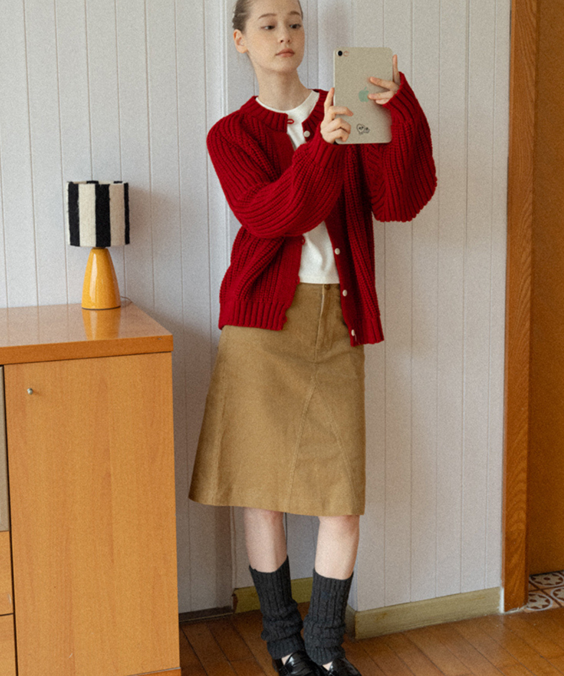 コーデュロイAラインスカート