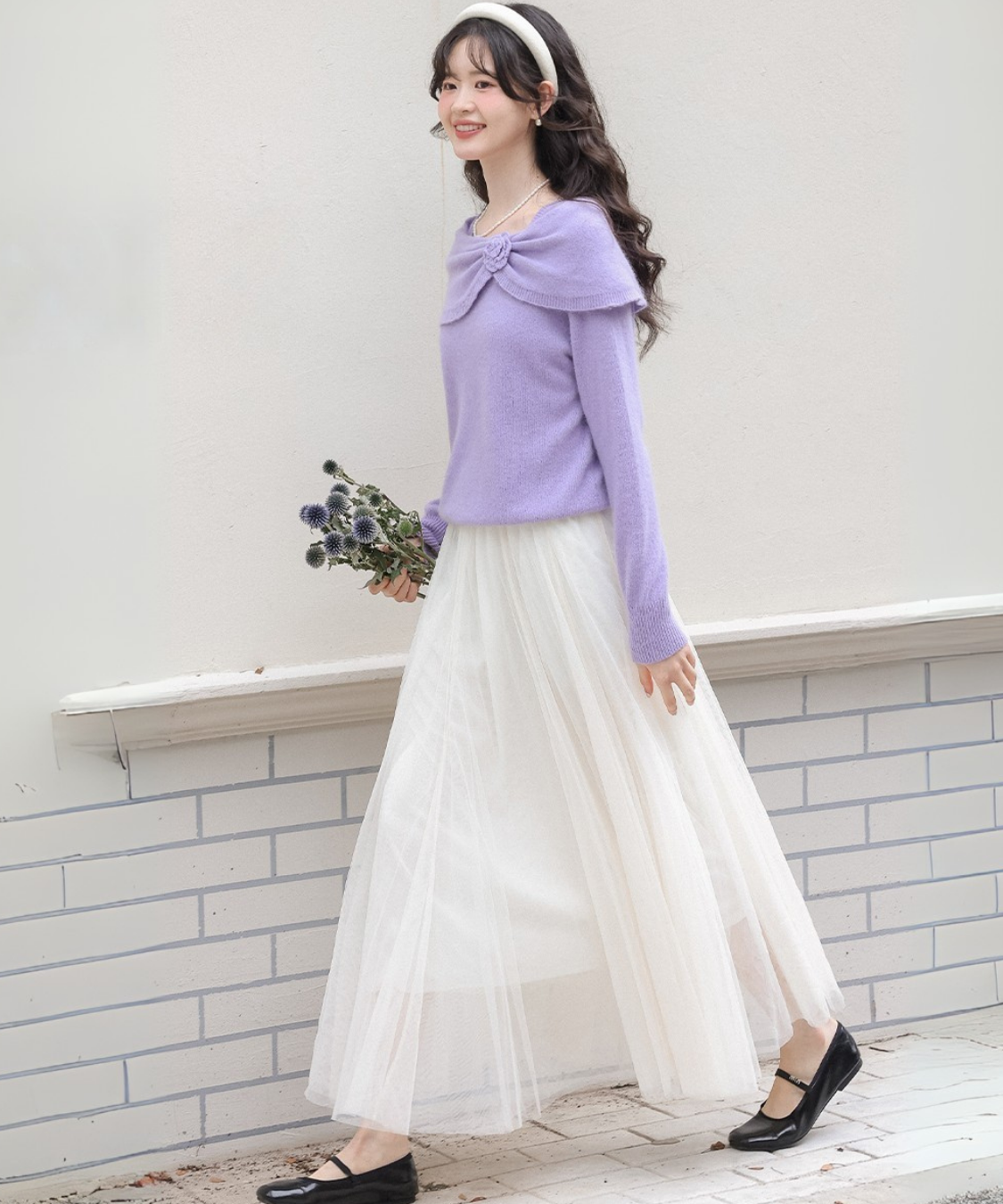 ふんわりチュールフレアスカート