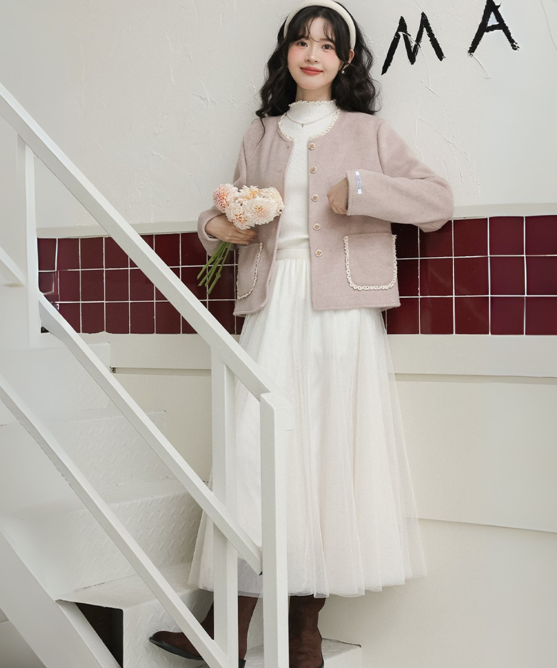 ふんわりチュールフレアスカート