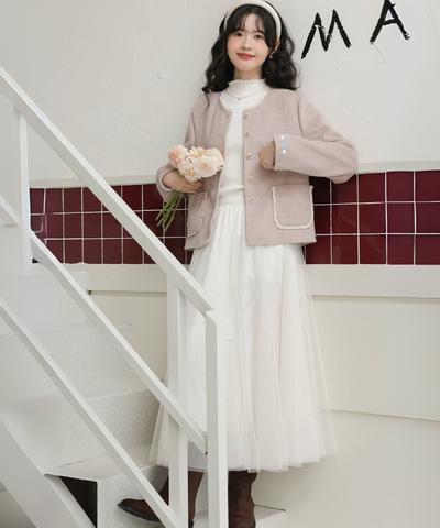 ふんわりチュールフレアスカート