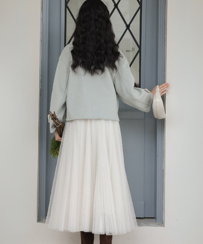ふんわりチュールフレアスカート