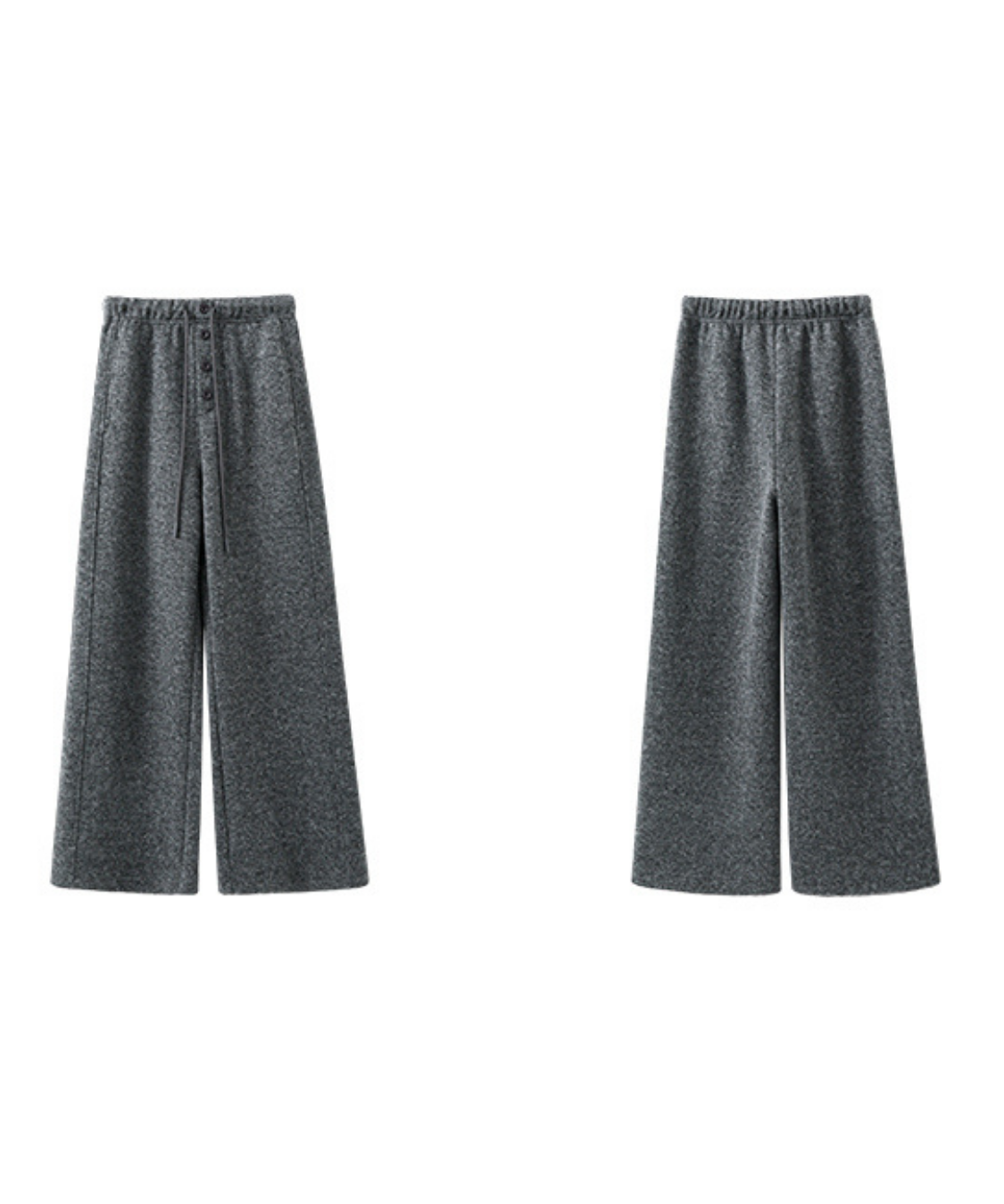 フロントボタンニットワイドパンツ