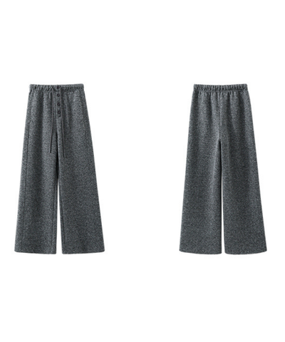 フロントボタンニットワイドパンツ