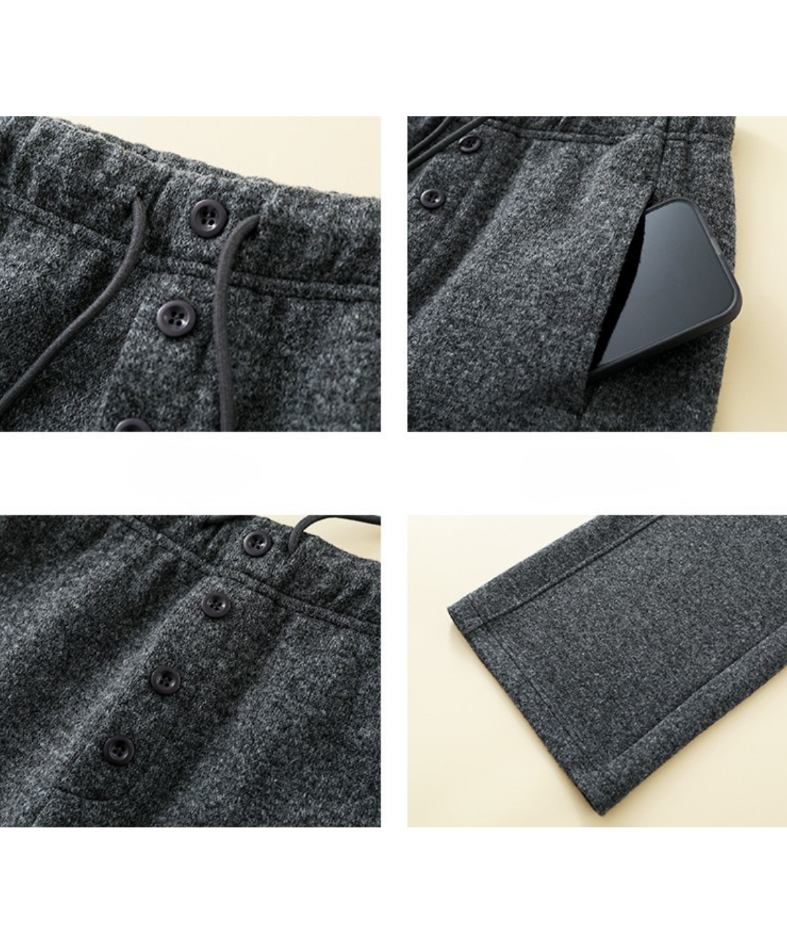 フロントボタンニットワイドパンツ