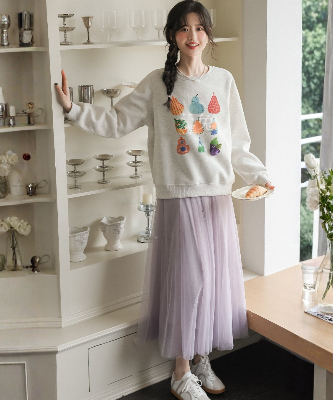 ふんわりチュールフレアスカート