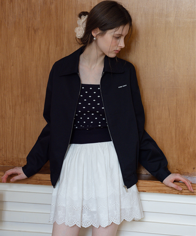 シンプルジップアップショートブルゾン – jemiremi（ジェミレミ）