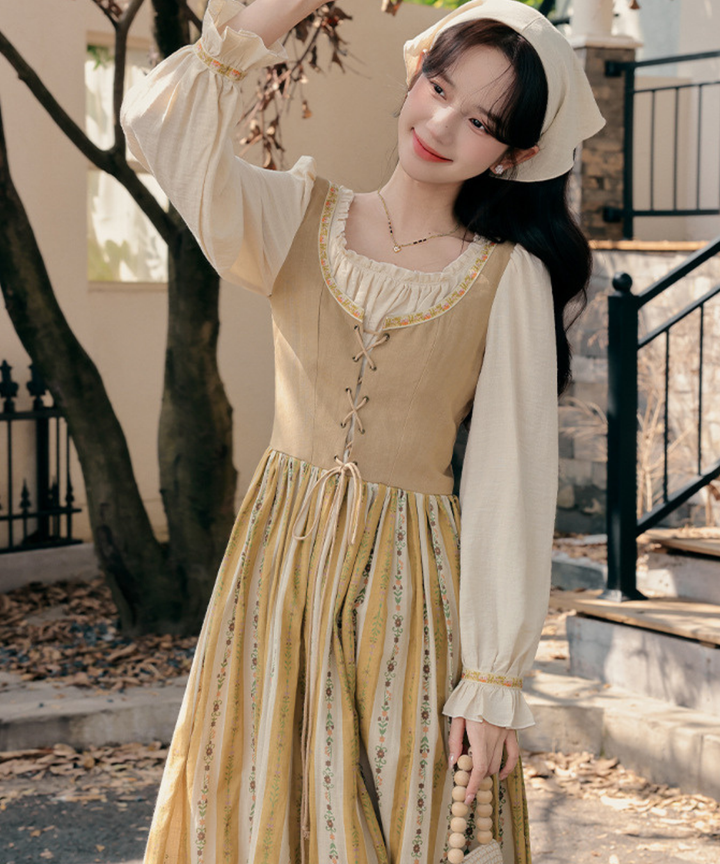 フラワーストライプフェイク2ピースワンピース – jemiremi（ジェミレミ）