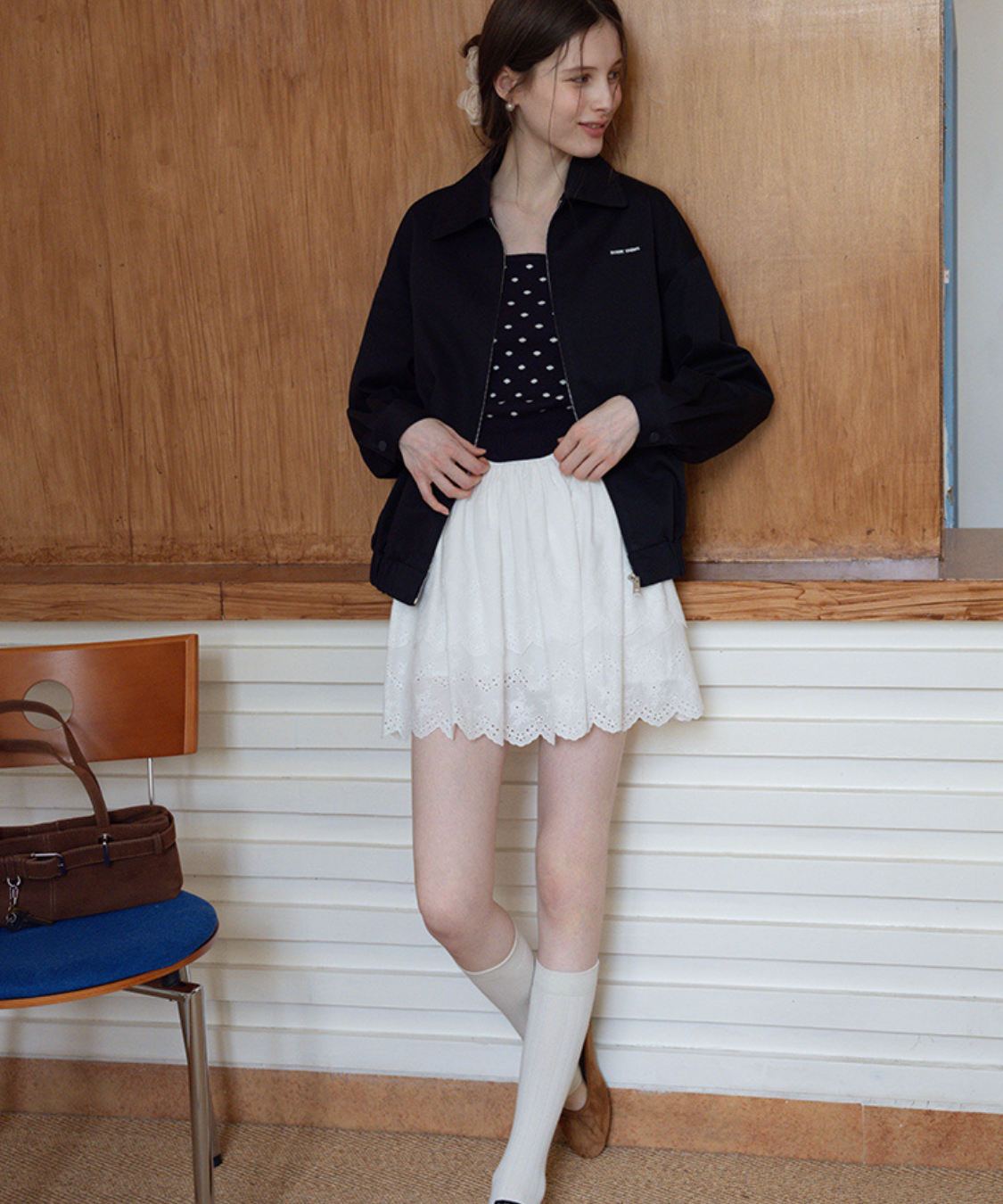 シンプルジップアップショートブルゾン – jemiremi（ジェミレミ）