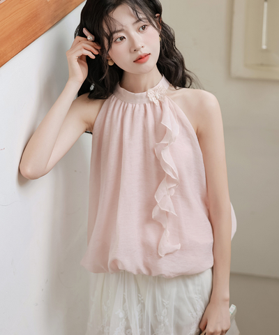 ホルターネックバルーンシルエットブラウス