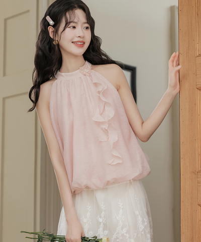 ホルターネックバルーンシルエットブラウス