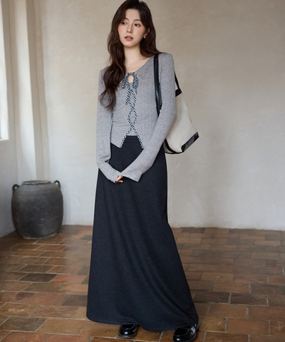 シンプルAラインロングスカート