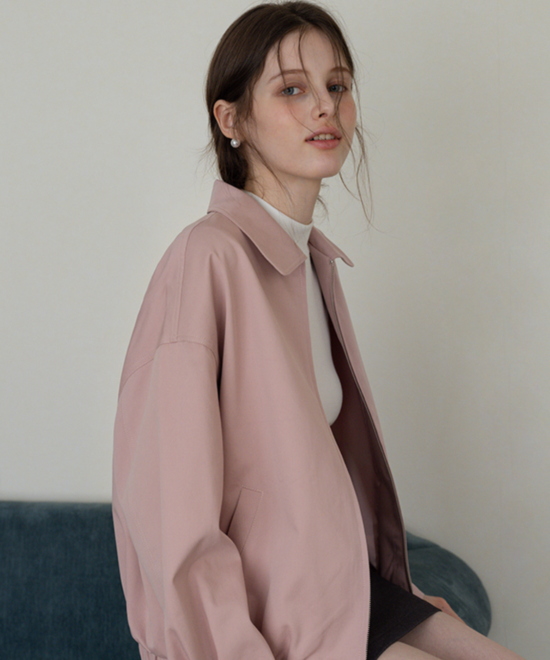 シンプルジップアップショートブルゾン – jemiremi（ジェミレミ）