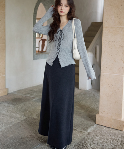 シンプルAラインロングスカート