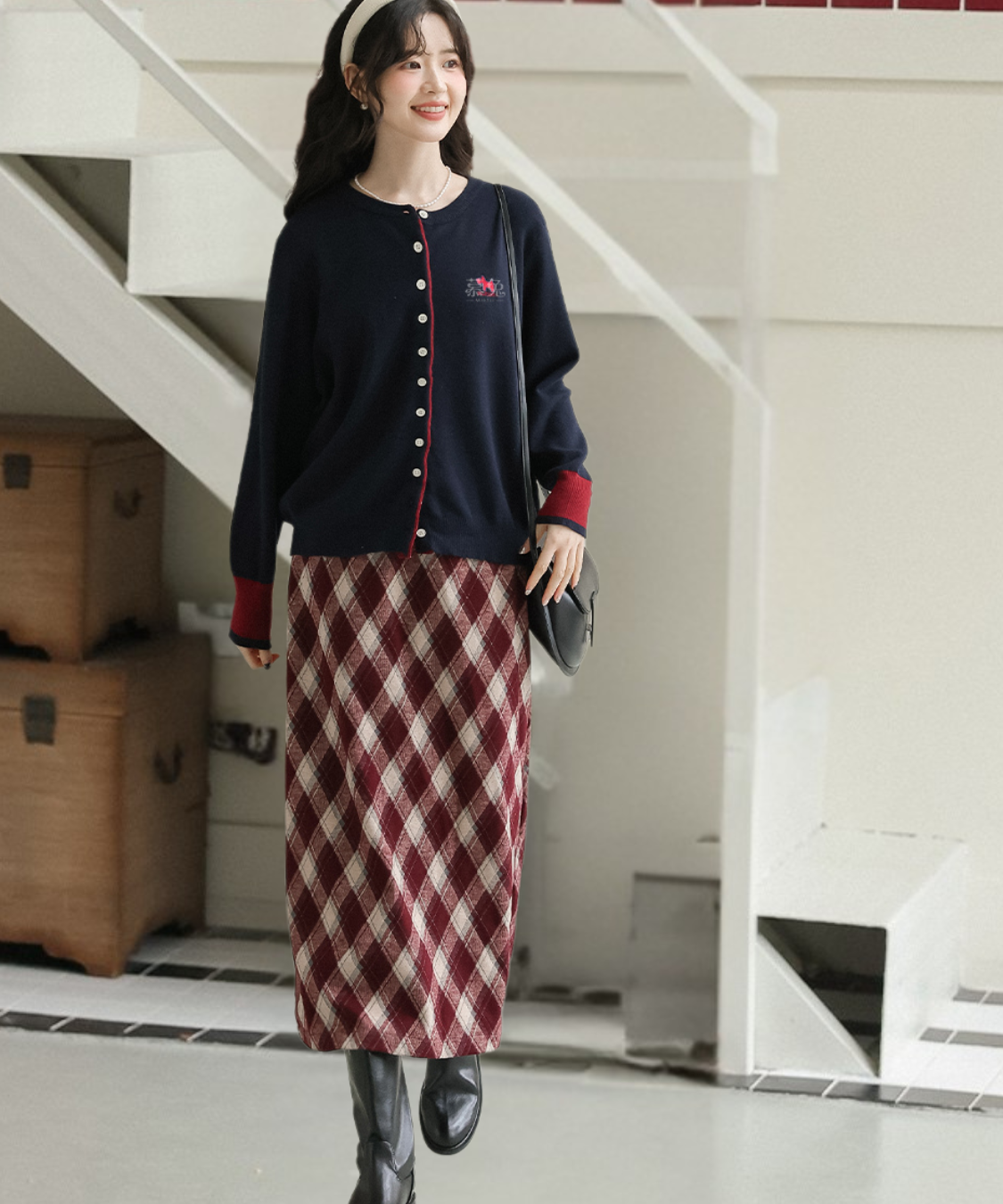 クラシックチェック柄Aラインスカート