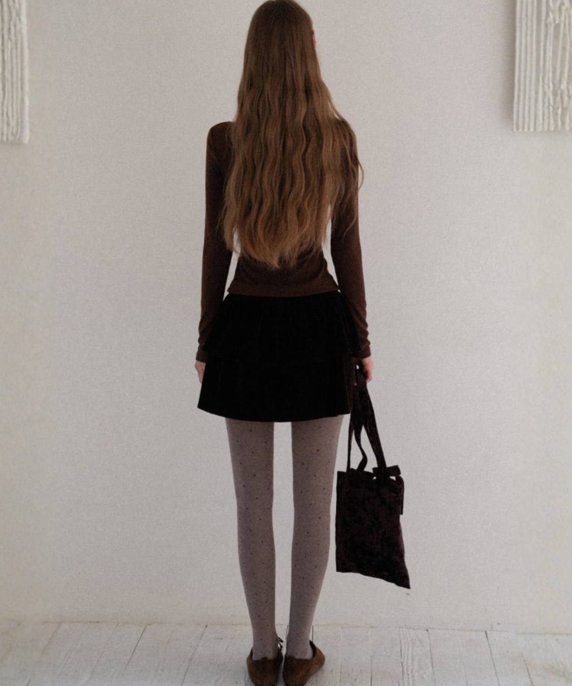 ティアードデザインベロアミニスカート