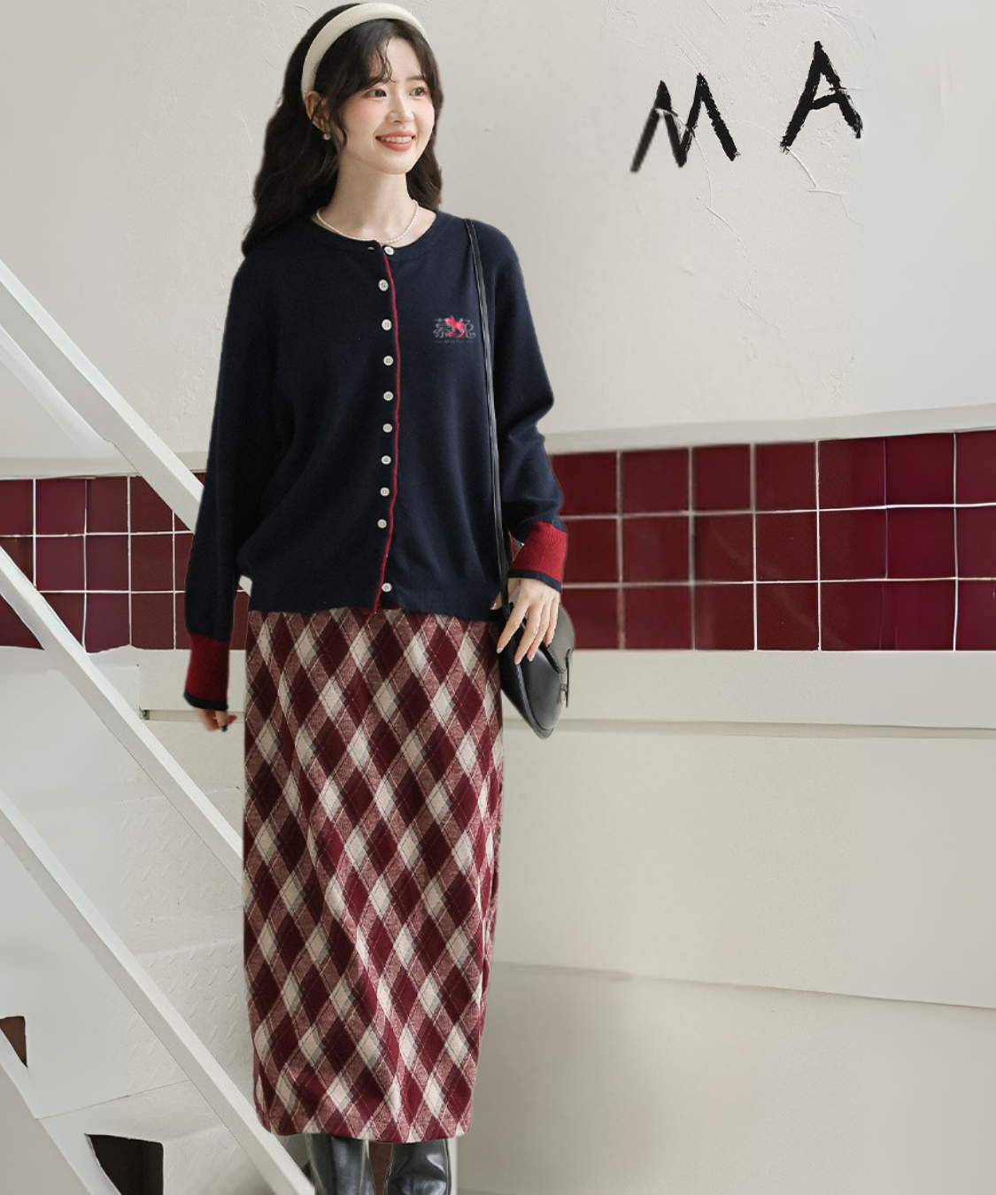 クラシックチェック柄Aラインスカート