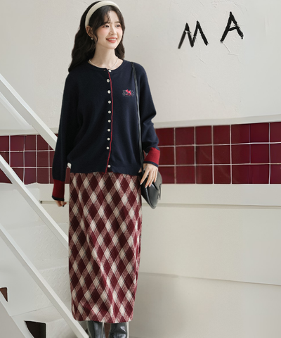 クラシックチェック柄Aラインスカート