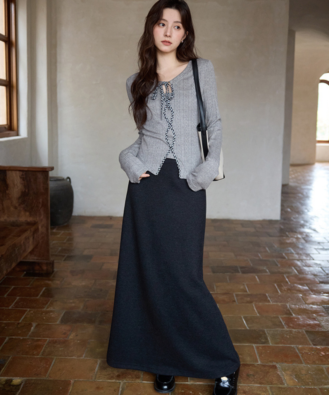 シンプルAラインロングスカート