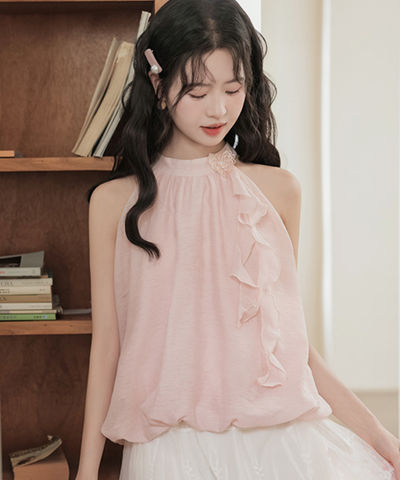 ホルターネックバルーンシルエットブラウス