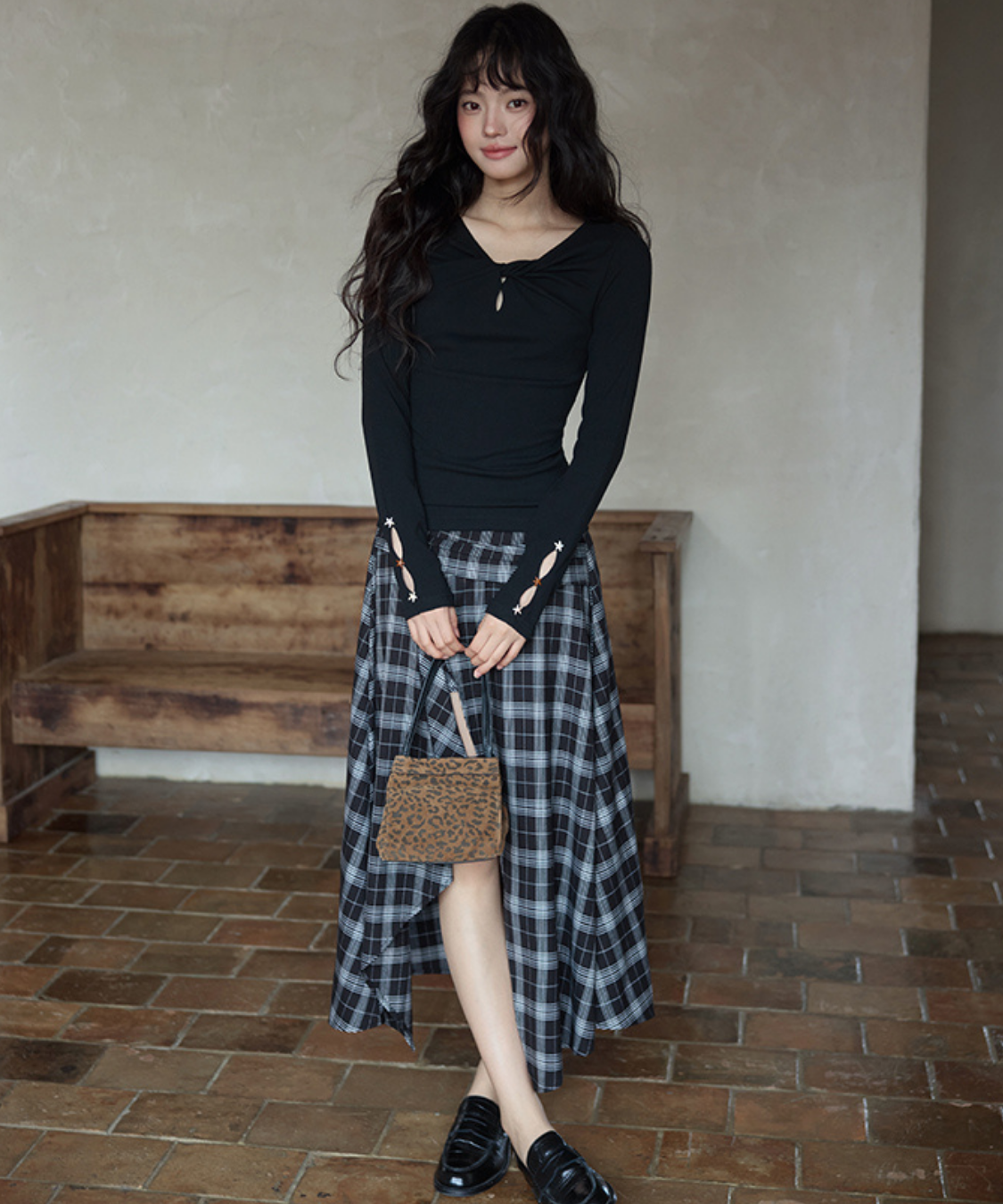 チェック柄 アシンメトリースカート sacai サカイ チェック柄 アシンメトリー スカート サイズ2